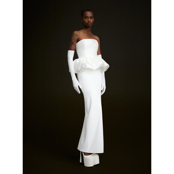 Solace London Maddison Maxi Dress Maxi Wedding Bride Peplum cream white Size 6 - Picture 5 of 16